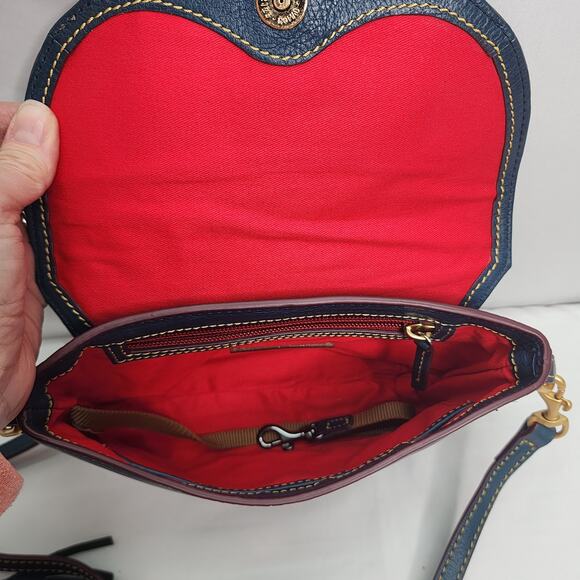 Dooney & Bourke Leather Slate Blue Crossbody Saddle Bag/ Purse Adjustable Strap - Picture 8 of 16